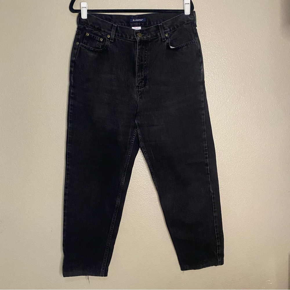 Liz Claiborne Black Relaxed Jeans High-Waisted 14 S